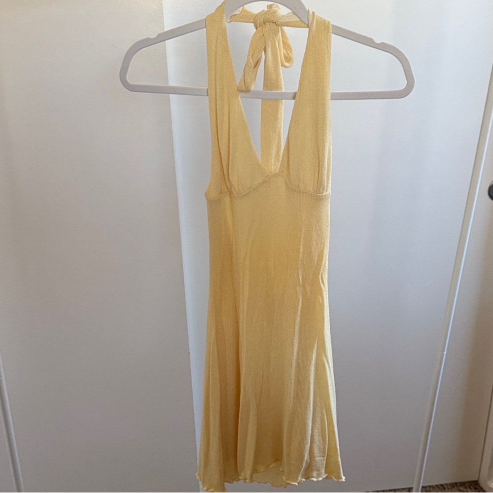 Princess Polly Light Yellow Backless Dress